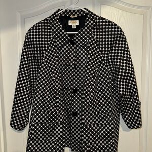 Talbots Black and White Geometric Jacket